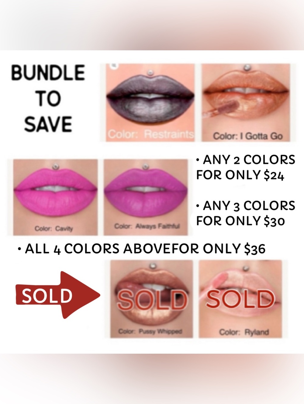 4 (FOUR) JEFFREE STAR LIP COLORS